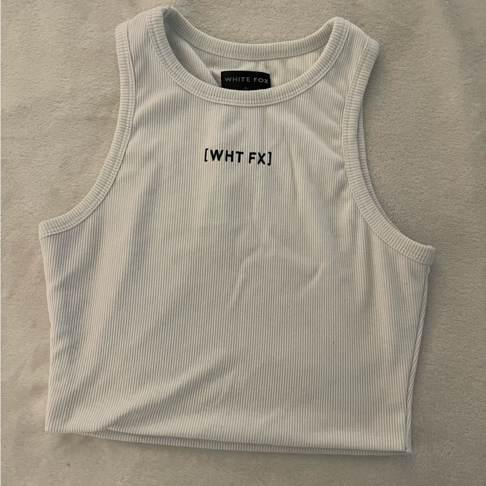 White fox crop top